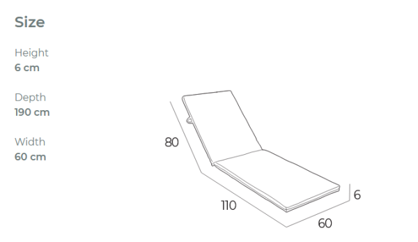 Auflagekissen für Sonnenliege AQUA by ezpeleta